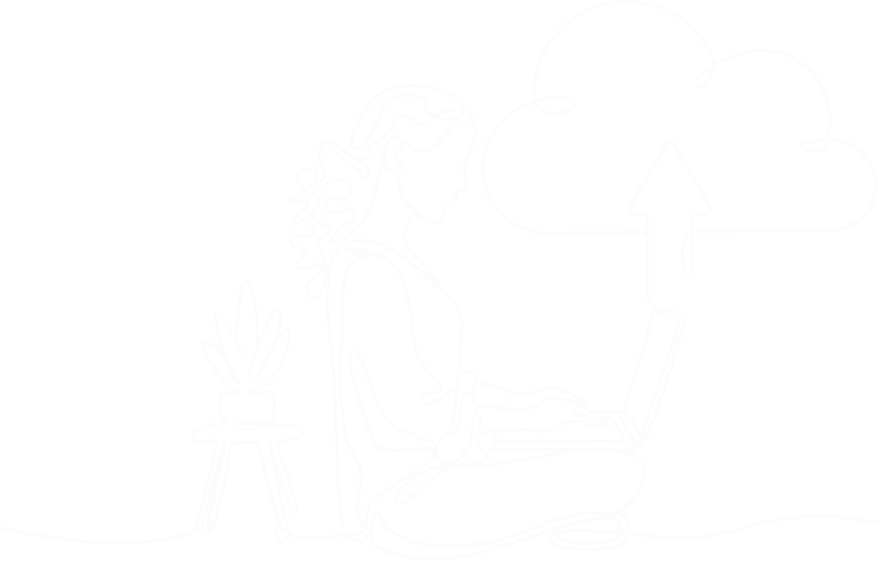 illustration of a woman uploading documents on cloud storage