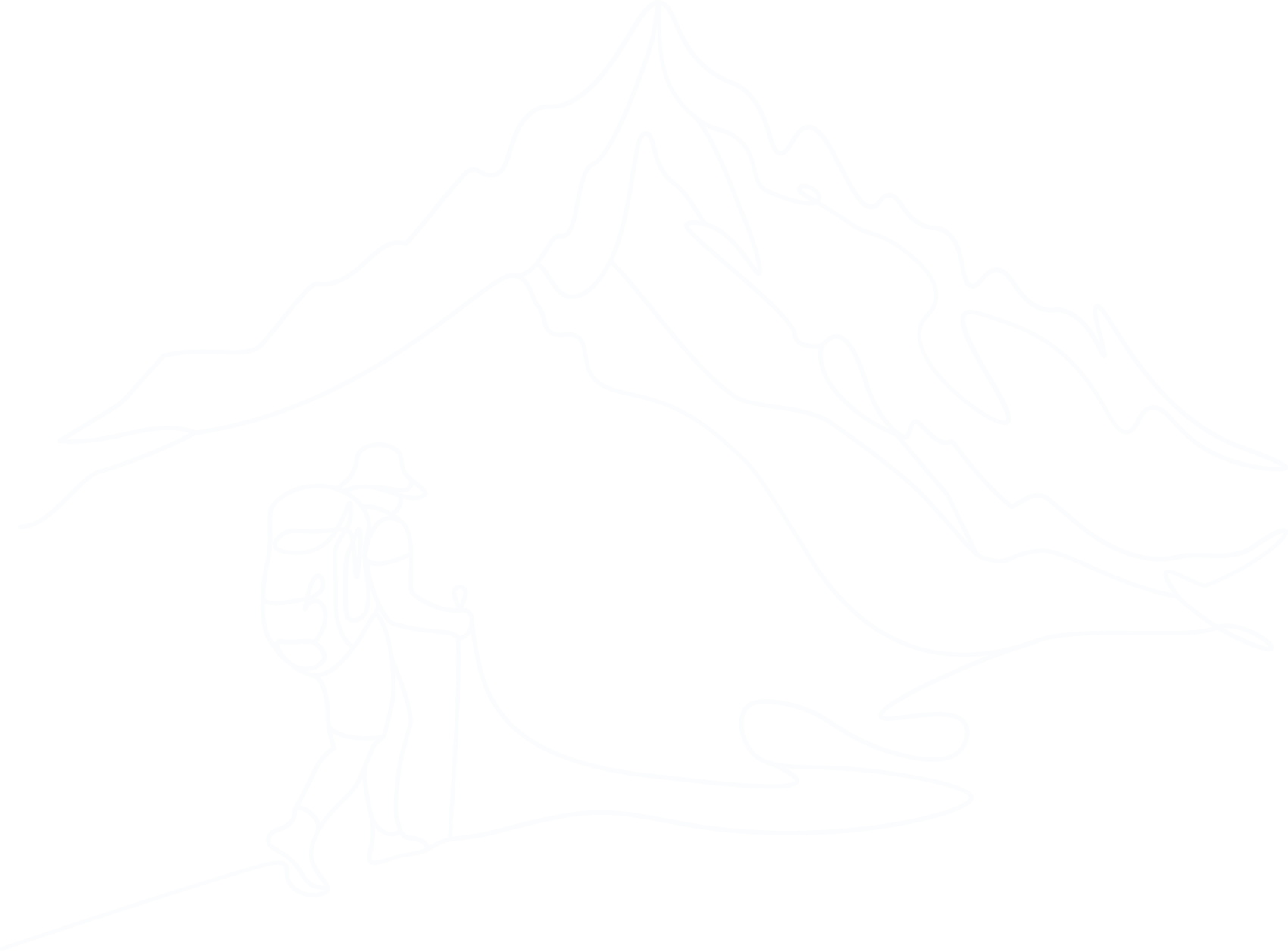 Illustration of man on a hiking journey